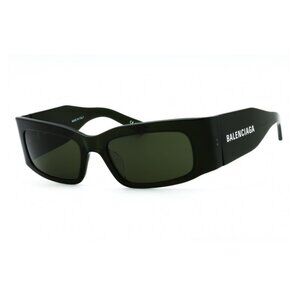 NEW BB0328S 006 BALENCIAGA GREEN UNISEX RECTANGULAR SUNGLASSES
